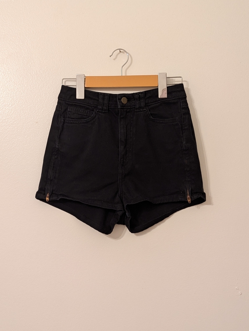 American Apparel Black Denim Shorts